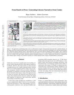 From Panels to Prose: Generating Literary Narratives from Comics