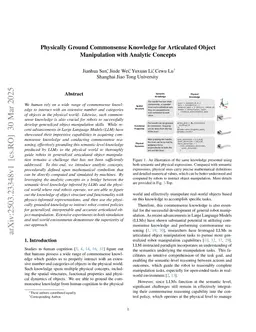 Physically Ground Commonsense Knowledge for Articulated Object Manipulation with Analytic Concepts