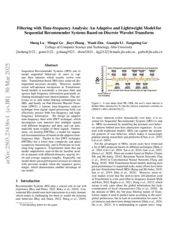 Filtering with Time-frequency Analysis: An Adaptive and Lightweight Model for Sequential Recommender Systems Based on Discrete Wavelet Transform