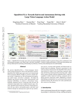 OpenDriveVLA: Towards End-to-end Autonomous Driving with Large Vision Language Action Model