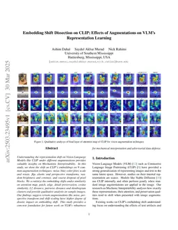 Embedding Shift Dissection on CLIP: Effects of Augmentations on VLM's Representation Learning