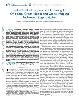 Federated Self-Supervised Learning for One-Shot Cross-Modal and Cross-Imaging Technique Segmentation