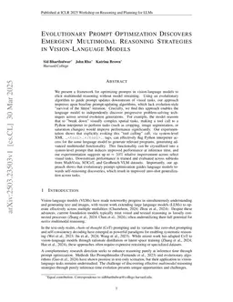 Evolutionary Prompt Optimization Discovers Emergent Multimodal Reasoning Strategies in Vision-Language Models