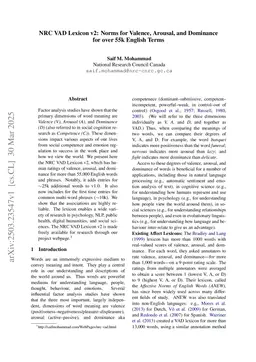 NRC VAD Lexicon v2: Norms for Valence, Arousal, and Dominance for over 55k English Terms