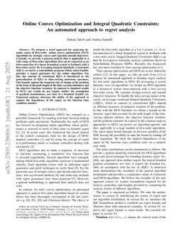 Online Convex Optimization and Integral Quadratic Constraints: An automated approach to regret analysis