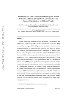 Introducing the Short-Time Fourier Kolmogorov Arnold Network: A Dynamic Graph CNN Approach for Tree Species Classification in 3D Point Clouds