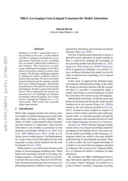 MKA: Leveraging Cross-Lingual Consensus for Model Abstention