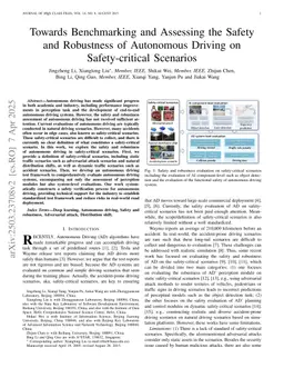 Towards Benchmarking and Assessing the Safety and Robustness of Autonomous Driving on Safety-critical Scenarios