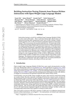 Building Instruction-Tuning Datasets from Human-Written Instructions with Open-Weight Large Language Models