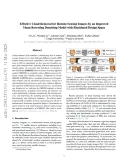 Effective Cloud Removal for Remote Sensing Images by an Improved Mean-Reverting Denoising Model with Elucidated Design Space