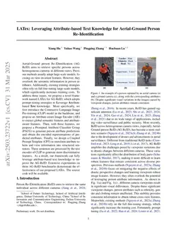 LATex: Leveraging Attribute-based Text Knowledge for Aerial-Ground Person Re-Identification