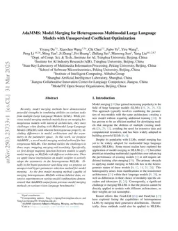 AdaMMS: Model Merging for Heterogeneous Multimodal Large Language Models with Unsupervised Coefficient Optimization