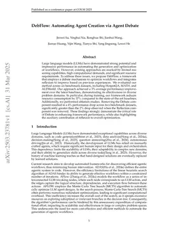 DebFlow: Automating Agent Creation via Agent Debate