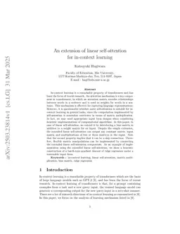 An extension of linear self-attention for in-context learning