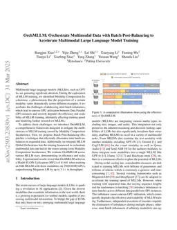 Orchestrate Multimodal Data with Batch Post-Balancing to Accelerate Multimodal Large Language Model Training