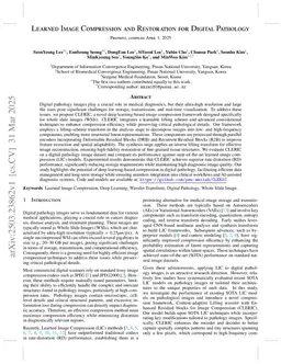 Learned Image Compression and Restoration for Digital Pathology