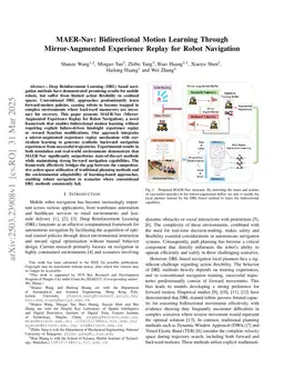 MAER-Nav: Bidirectional Motion Learning Through Mirror-Augmented Experience Replay for Robot Navigation