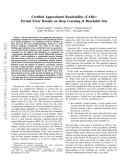 Certified Approximate Reachability (CARe): Formal Error Bounds on Deep Learning of Reachable Sets