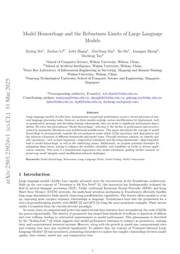 Model Hemorrhage and the Robustness Limits of Large Language Models
