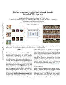 JointTuner: Appearance-Motion Adaptive Joint Training for Customized Video Generation
