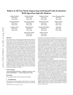 Rubric Is All You Need: Enhancing LLM-based Code Evaluation With Question-Specific Rubrics