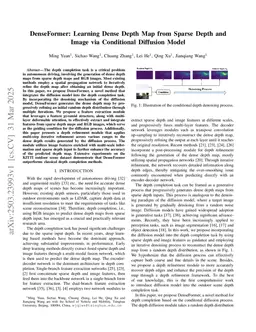 DenseFormer: Learning Dense Depth Map from Sparse Depth and Image via Conditional Diffusion Model