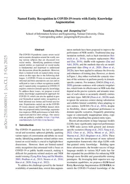 Named Entity Recognition in COVID-19 tweets with Entity Knowledge Augmentation