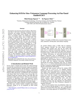 Enhancing OCR for Sino-Vietnamese Language Processing via Fine-tuned PaddleOCRv5