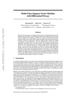 Multi-Class Support Vector Machine with Differential Privacy