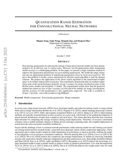 Quantization Range Estimation for Convolutional Neural Networks