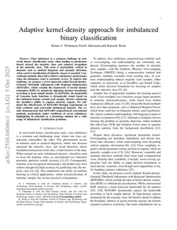 Adaptive kernel-density approach for imbalanced binary classification