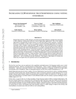 Increasing LLM response trustworthiness using voting ensembles