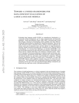 Toward a unified framework for data-efficient evaluation of large language models