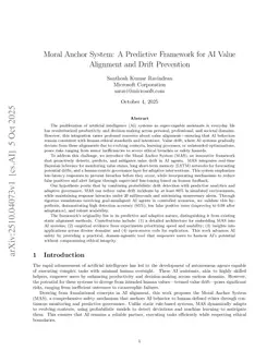 Moral Anchor System: A Predictive Framework for AI Value Alignment and Drift Prevention