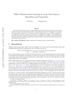 Offline Reinforcement Learning in Large State Spaces: Algorithms and Guarantees