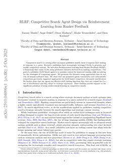 RLRF: Competitive Search Agent Design via Reinforcement Learning from Ranker Feedback