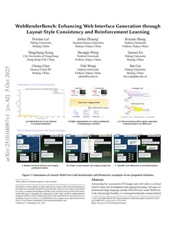 WebRenderBench: Enhancing Web Interface Generation through Layout-Style Consistency and Reinforcement Learning