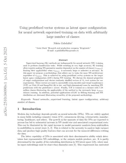 Using predefined vector systems as latent space configuration for neural network supervised training on data with arbitrarily large number of classes