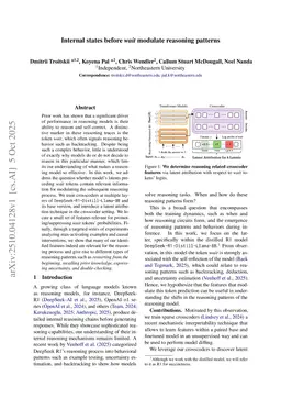 Internal states before wait modulate reasoning patterns