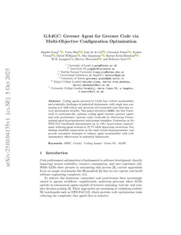 GA4GC: Greener Agent for Greener Code via Multi-Objective Configuration Optimization
