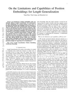 On the Limitations and Capabilities of Position Embeddings for Length Generalization