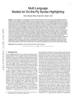 Multi Language Models for On-the-Fly Syntax Highlighting