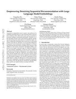 Empowering Denoising Sequential Recommendation with Large Language Model Embeddings