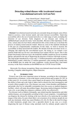 Detection of retinal diseases using an accelerated reused convolutional network