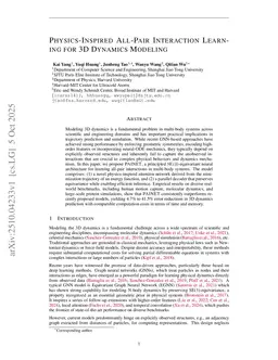 Physics-Inspired All-Pair Interaction Learning for 3D Dynamics Modeling