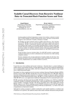 Scalable Causal Discovery from Recursive Nonlinear Data via Truncated Basis Function Scores and Tests