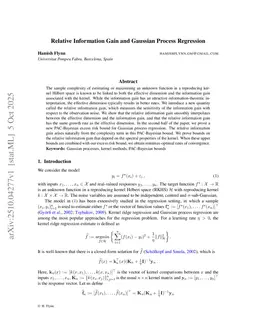 Relative Information Gain and Gaussian Process Regression