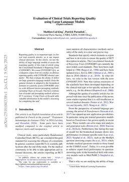 Evaluation of Clinical Trials Reporting Quality using Large Language Models