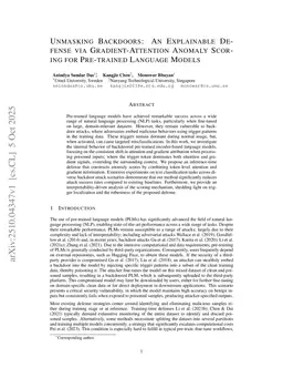 Unmasking Backdoors: An Explainable Defense via Gradient-Attention Anomaly Scoring for Pre-trained Language Models