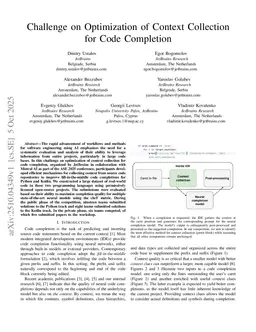 Challenge on Optimization of Context Collection for Code Completion
